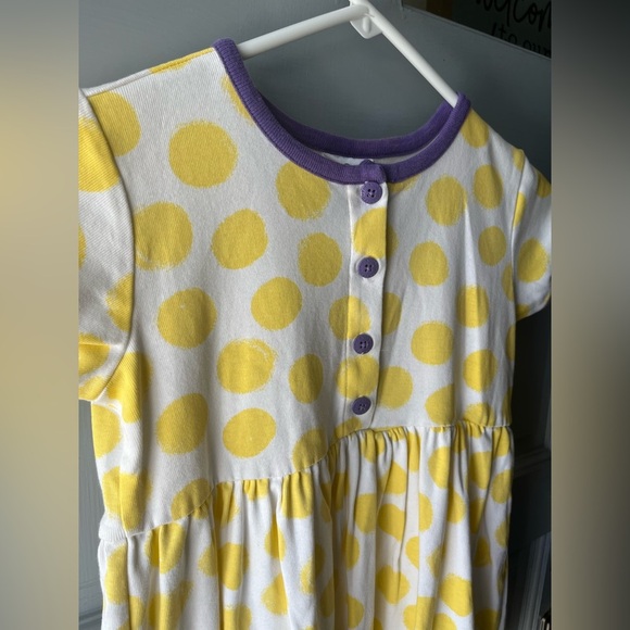Hanna Andersson Yellow Polka Dot Dress, 100% Cotton, Girls Sz 5T - Picture 8 of 12